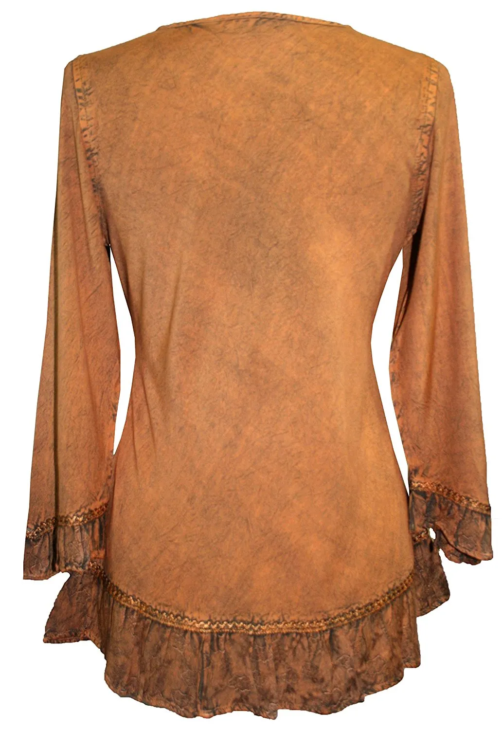 147 B Multi-colored Embroidered Ruffle Hem Tunic Kurta Blouse