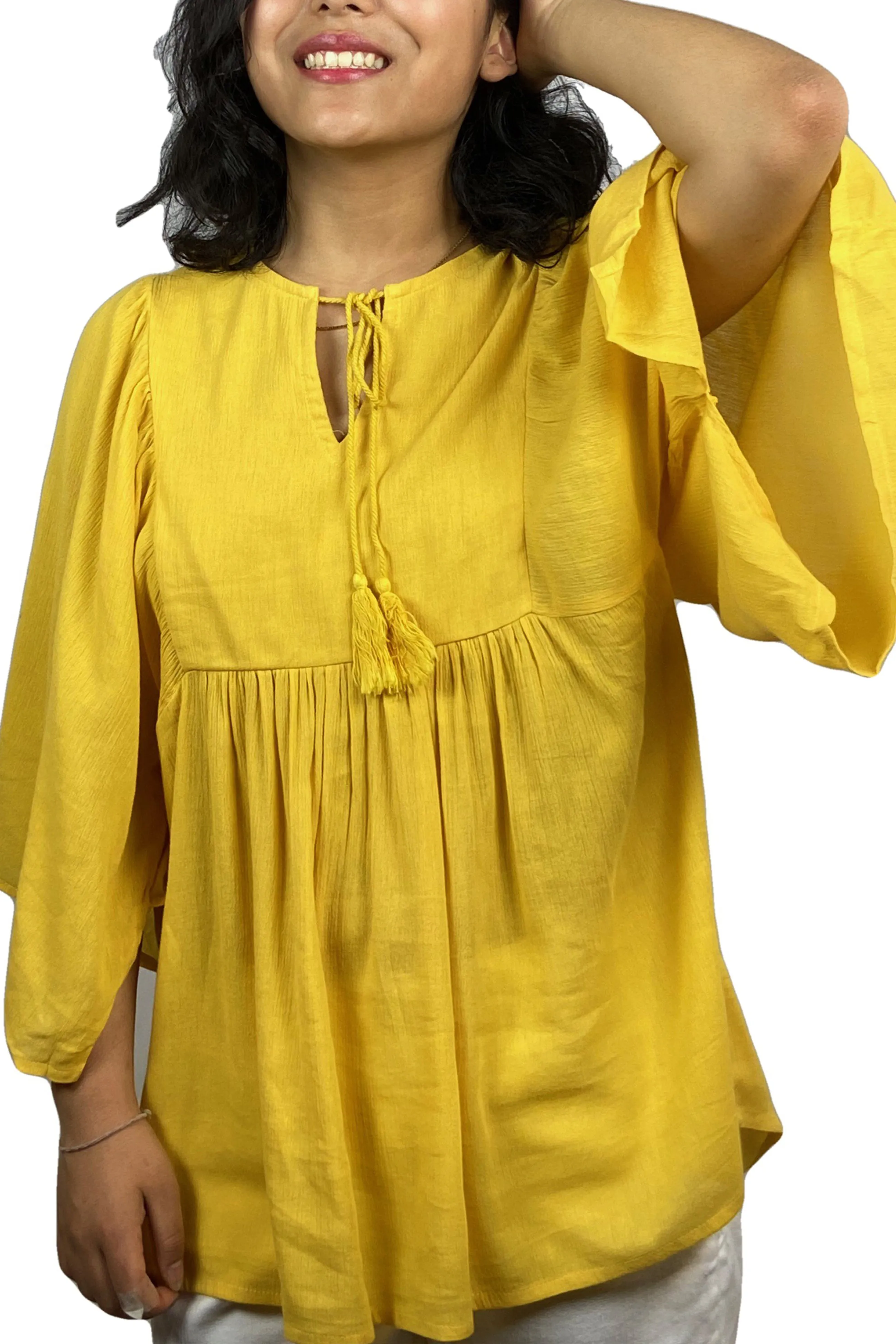 3632 B Rayon Bohemian Medieval Embroidered Tunic Blouse