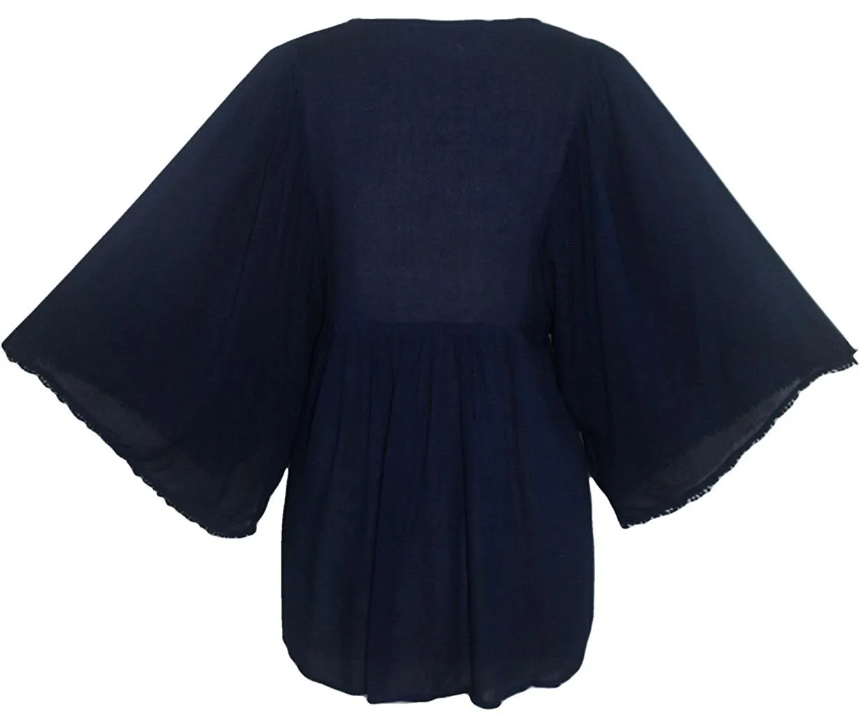 3632 E Rayon Crape Bohemian Medieval Short Wide Summer Sleeve Tunic