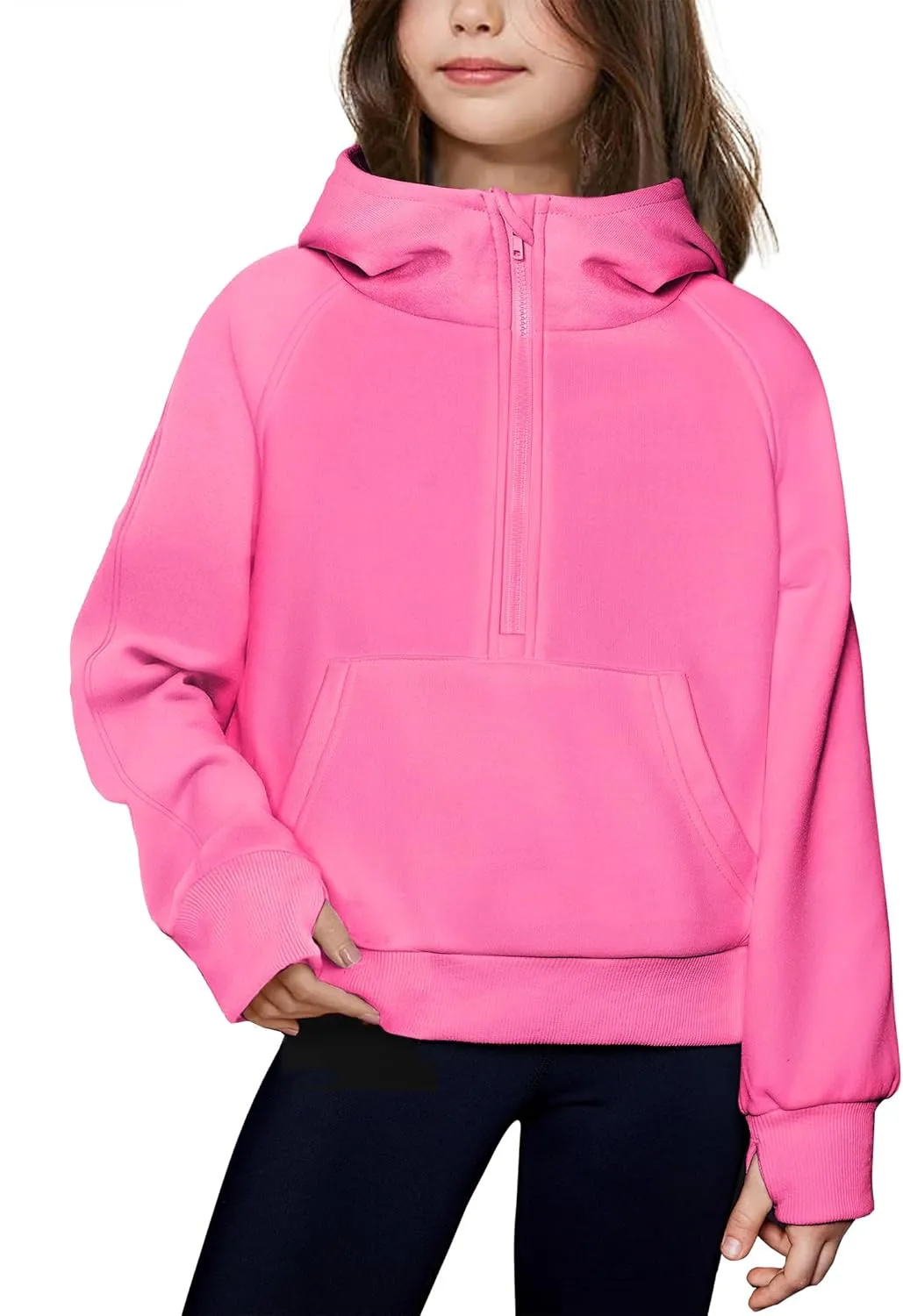 Arshiner Girls Half Zip Sweatshirt Fleece Pullover Hoodie