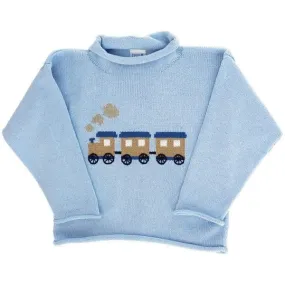 Bailey Boys Roll Neck Sweater - Light Blue - Train