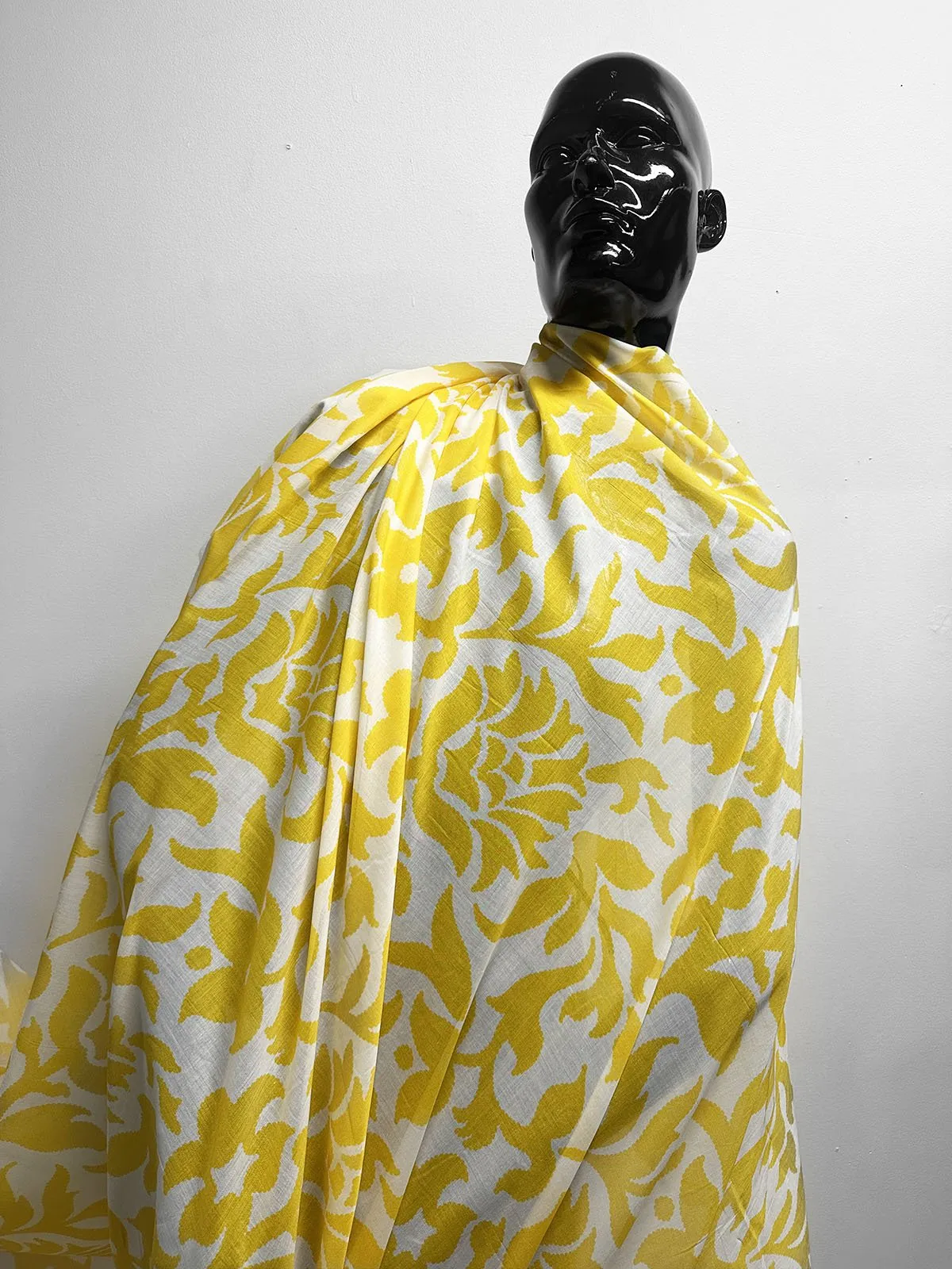 Baroque Stencil Floral Cotton Voile