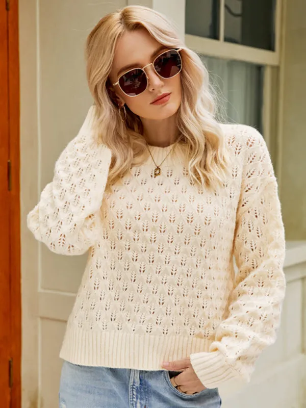 Cozy Oversized Open Knit Sweater - Everyday Chic Knitwear