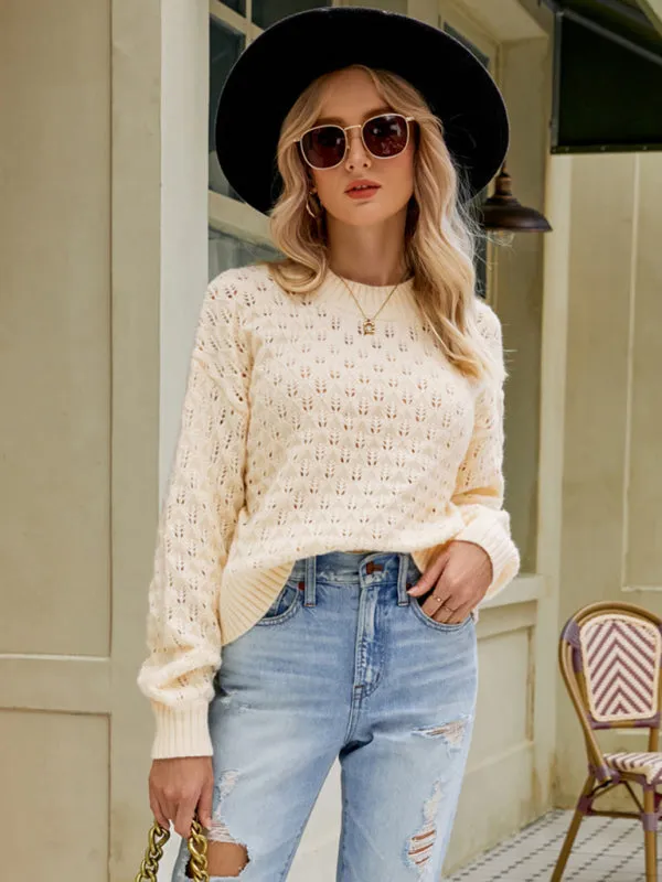 Cozy Oversized Open Knit Sweater - Everyday Chic Knitwear