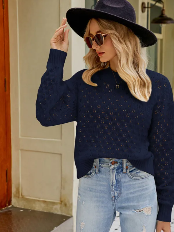 Cozy Oversized Open Knit Sweater - Everyday Chic Knitwear