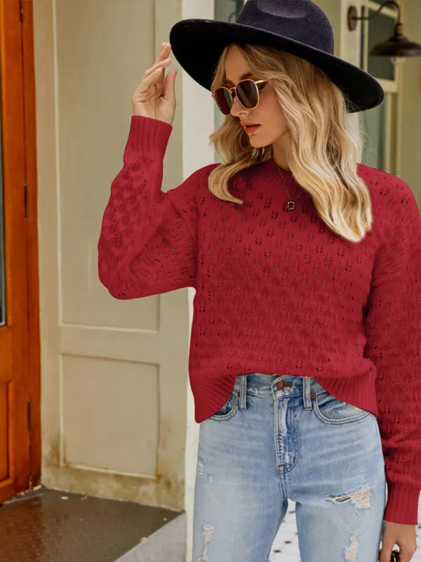 Cozy Oversized Open Knit Sweater - Everyday Chic Knitwear