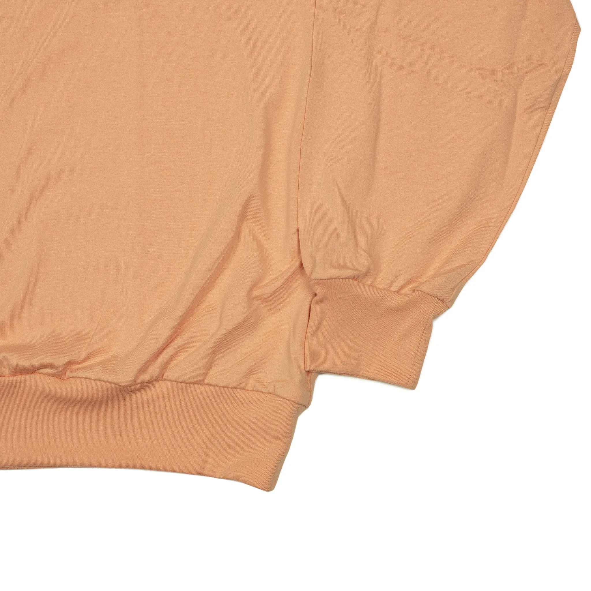 Crewneck sweatshirt in pale apricot cotton and silk jersey