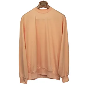 Crewneck sweatshirt in pale apricot cotton and silk jersey