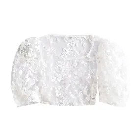 EMBROIDERY TRANSPARENT TOP