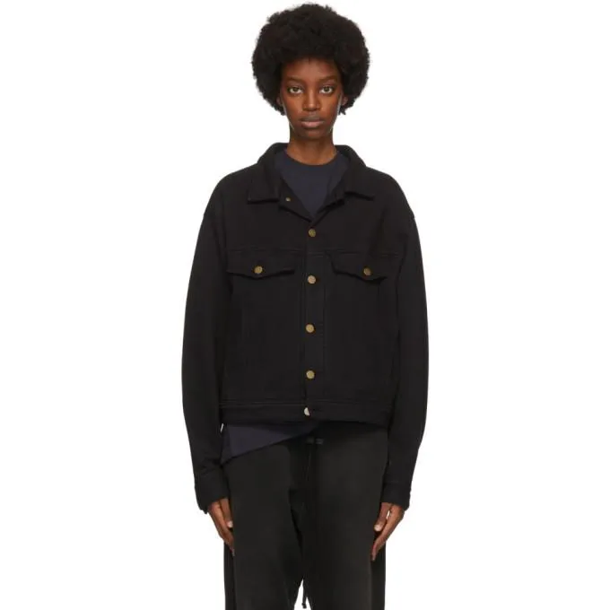Fear of God Black Terry Relaxed Trucker Jacket