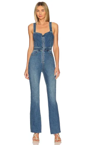 Free People Crvy 2nd Ave One Piece Jumpsuit in Blue