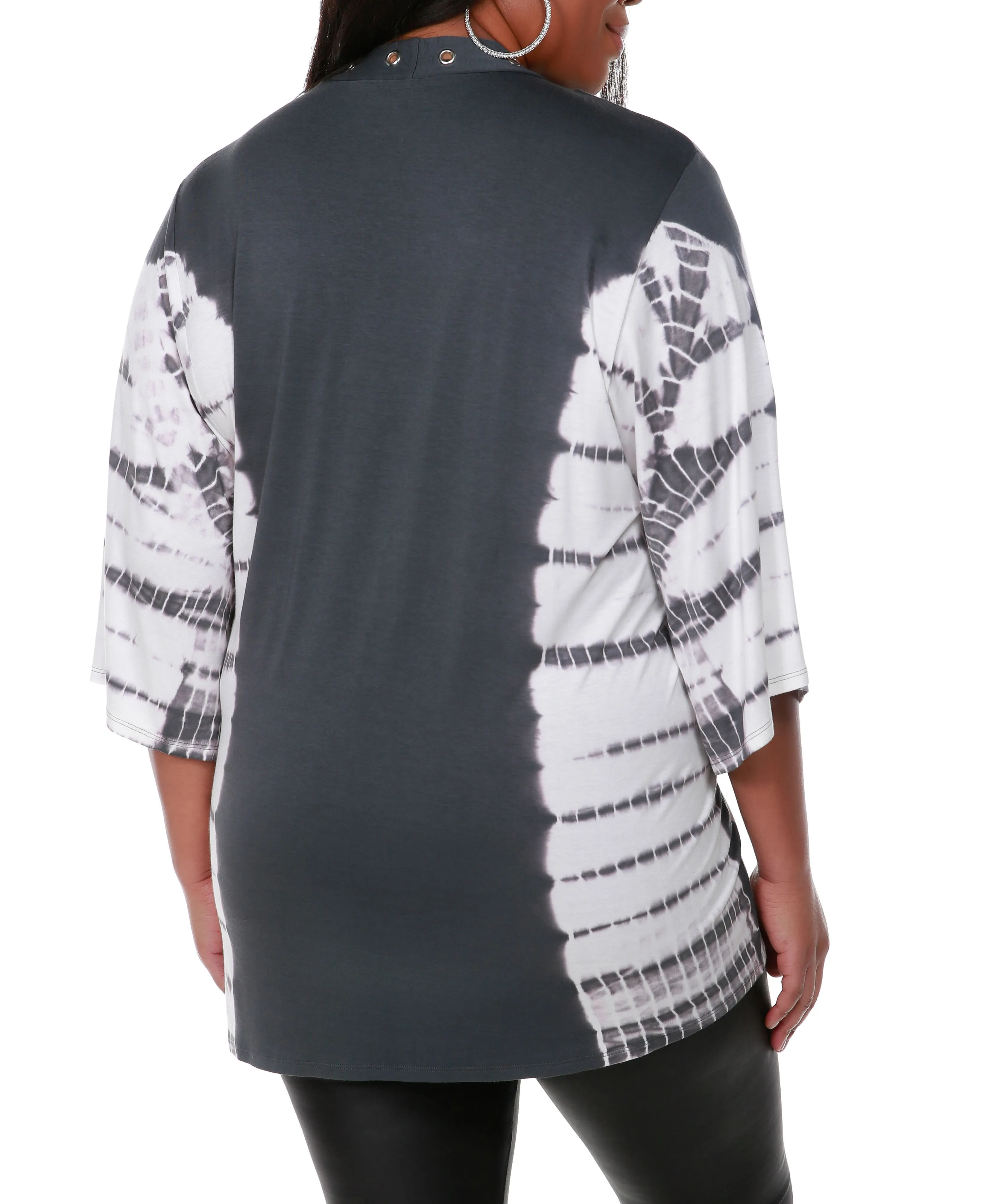 Grommet Tie Dye Cardigan