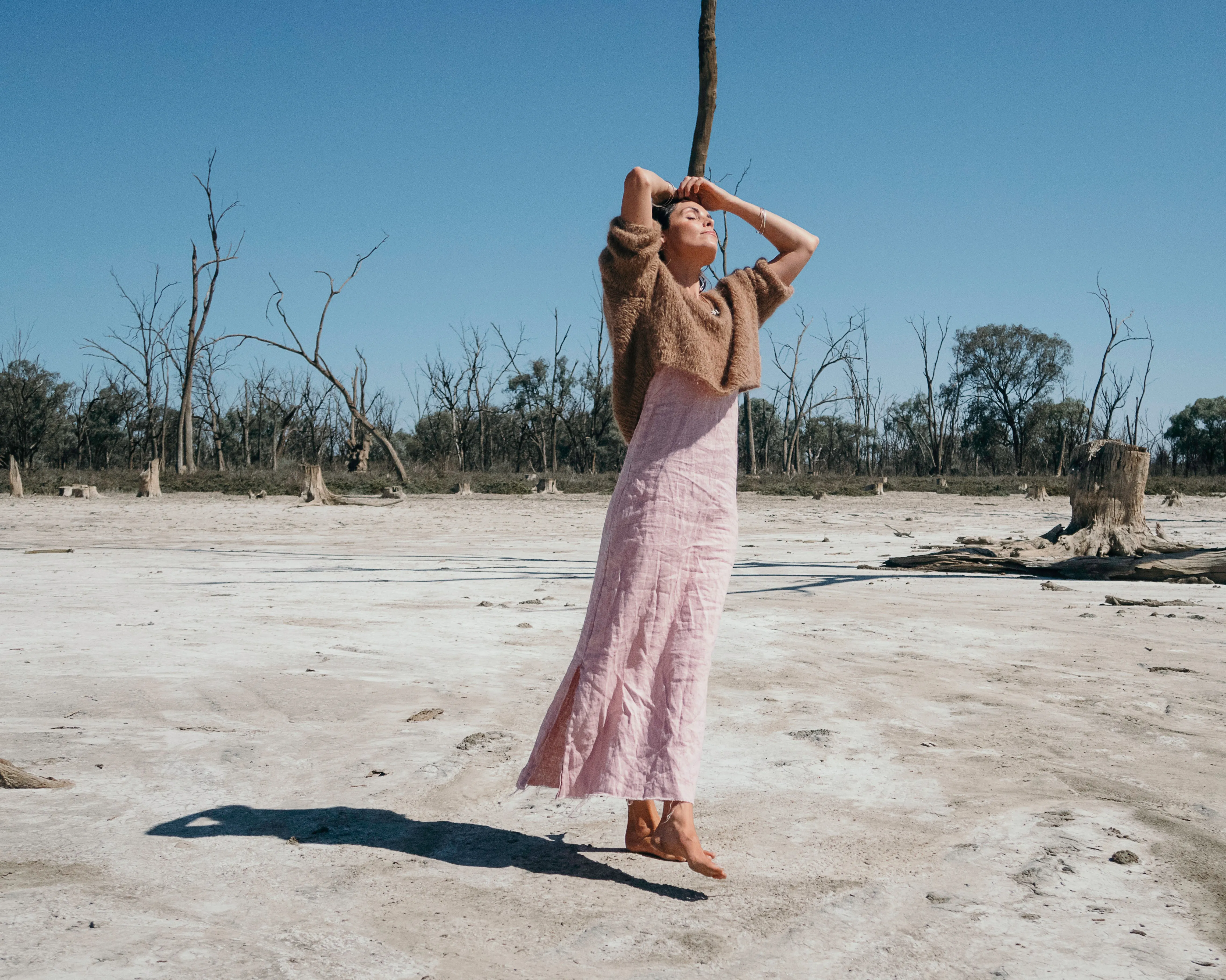 Hand knit batwing sweater (Alpaca) - Candy pink