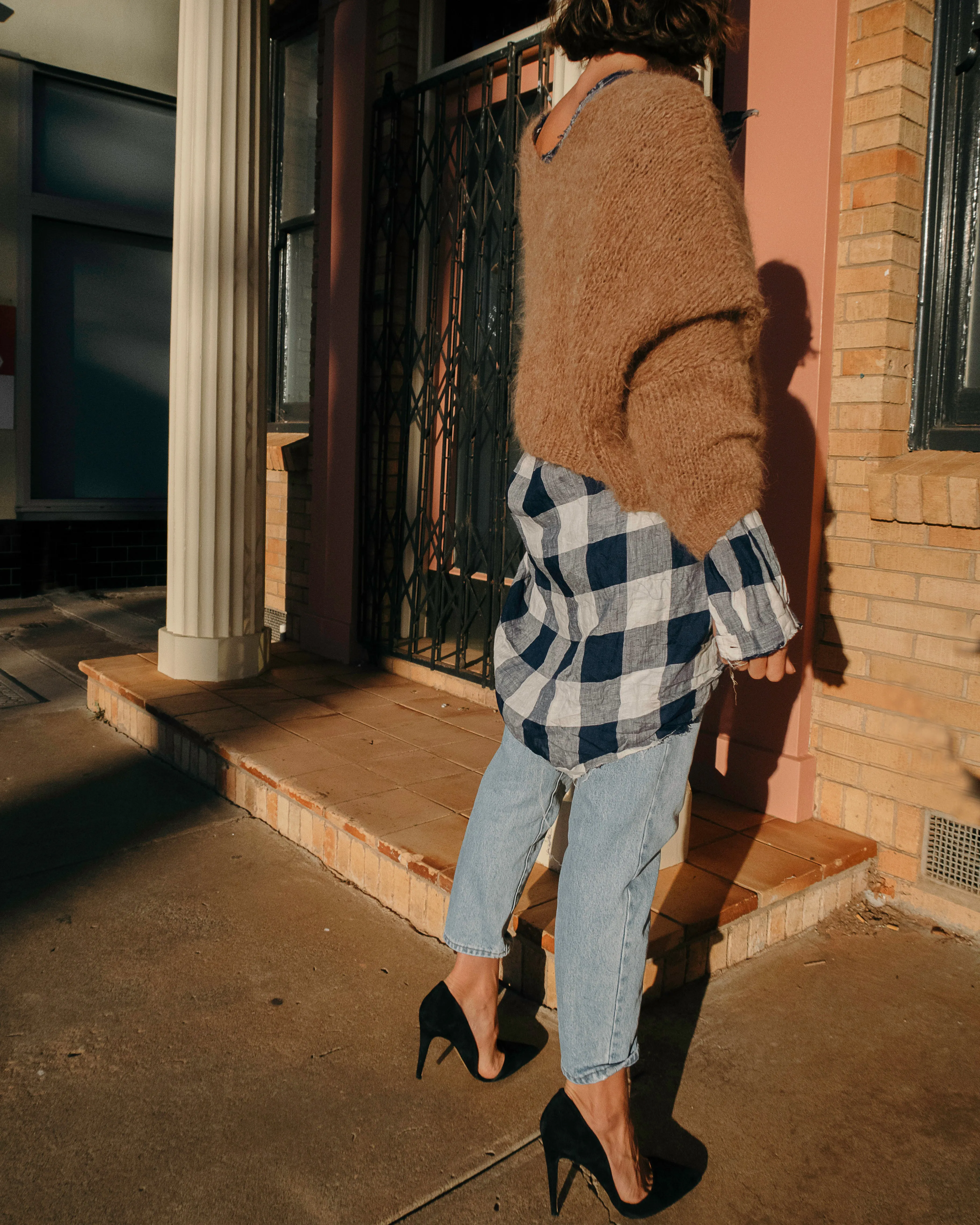 Hand knit batwing sweater (Alpaca) - Candy pink