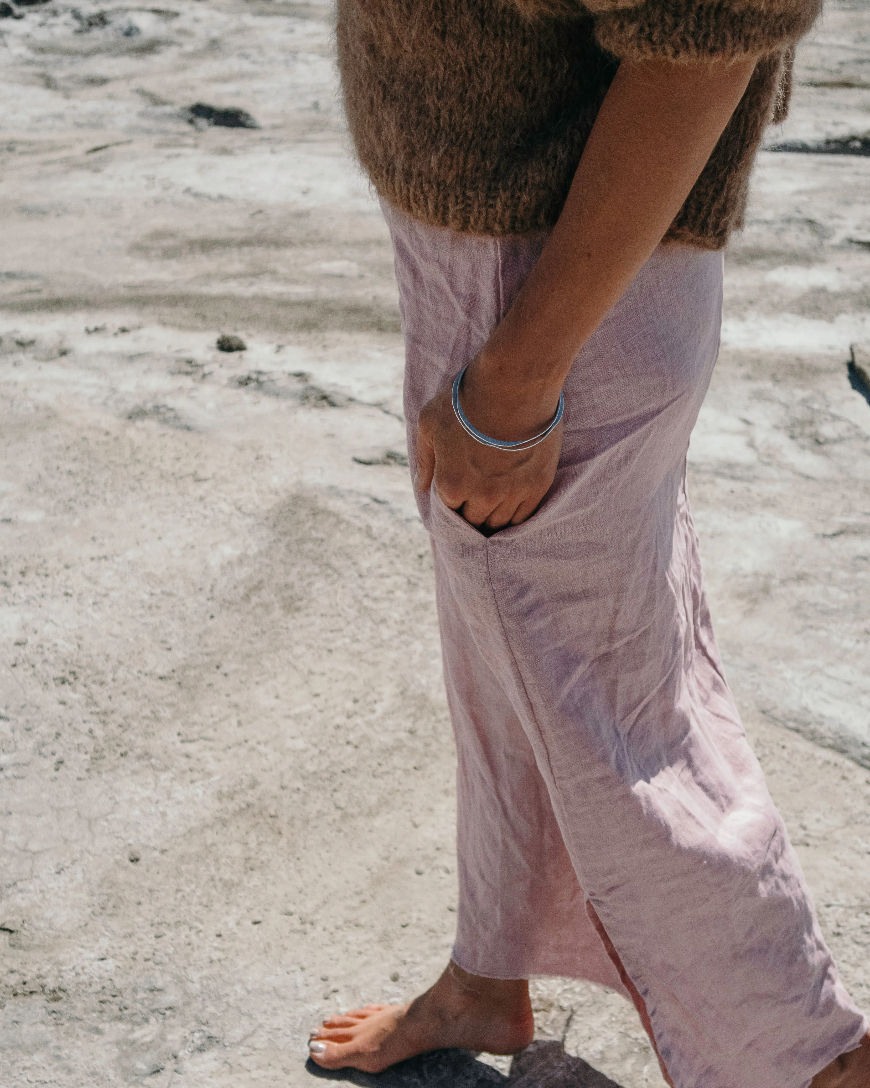 Hand knit batwing sweater (Alpaca) - Candy pink