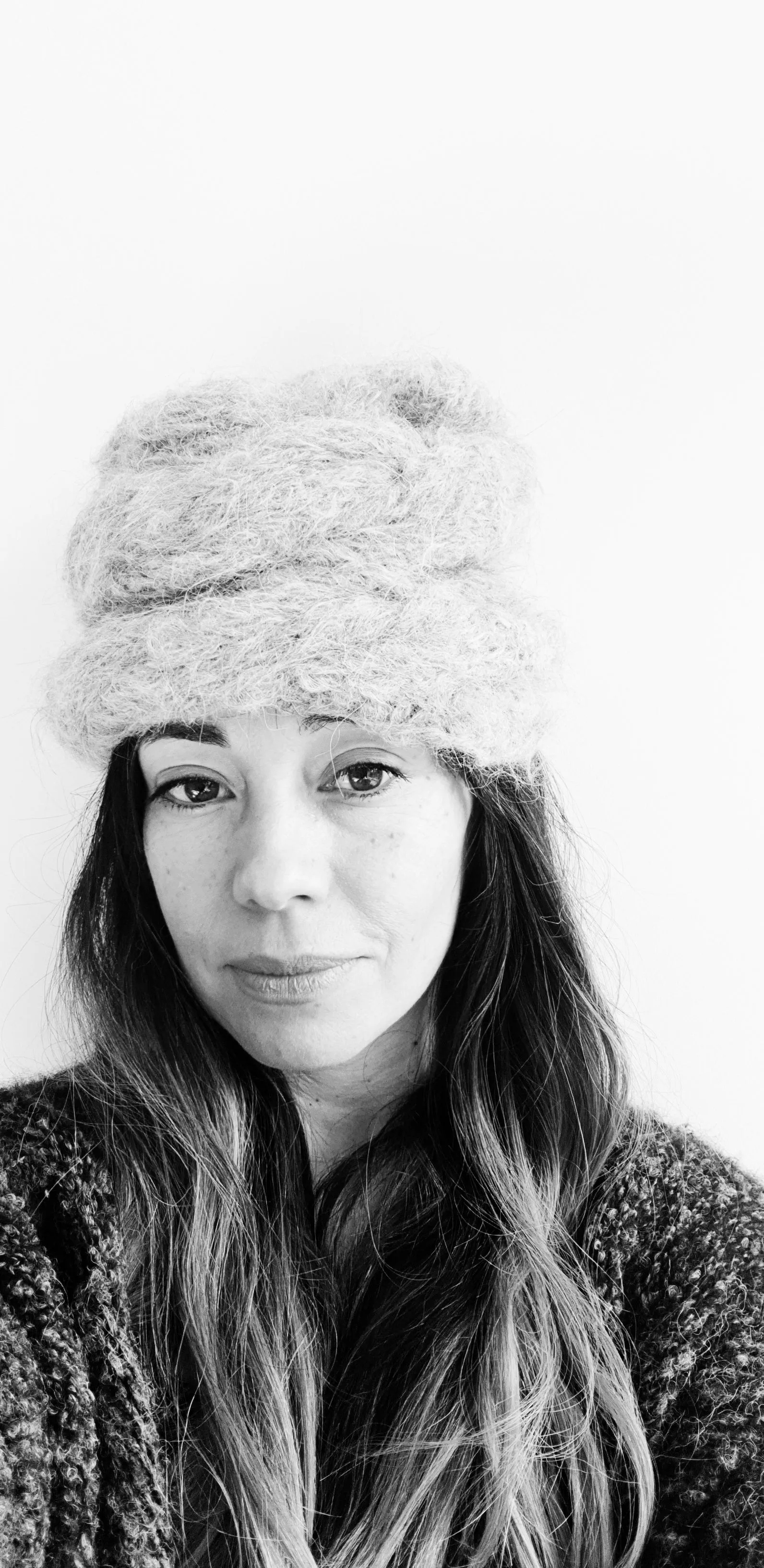 Hand knit cable beanie style Hat - (Alpaca) Charcoal