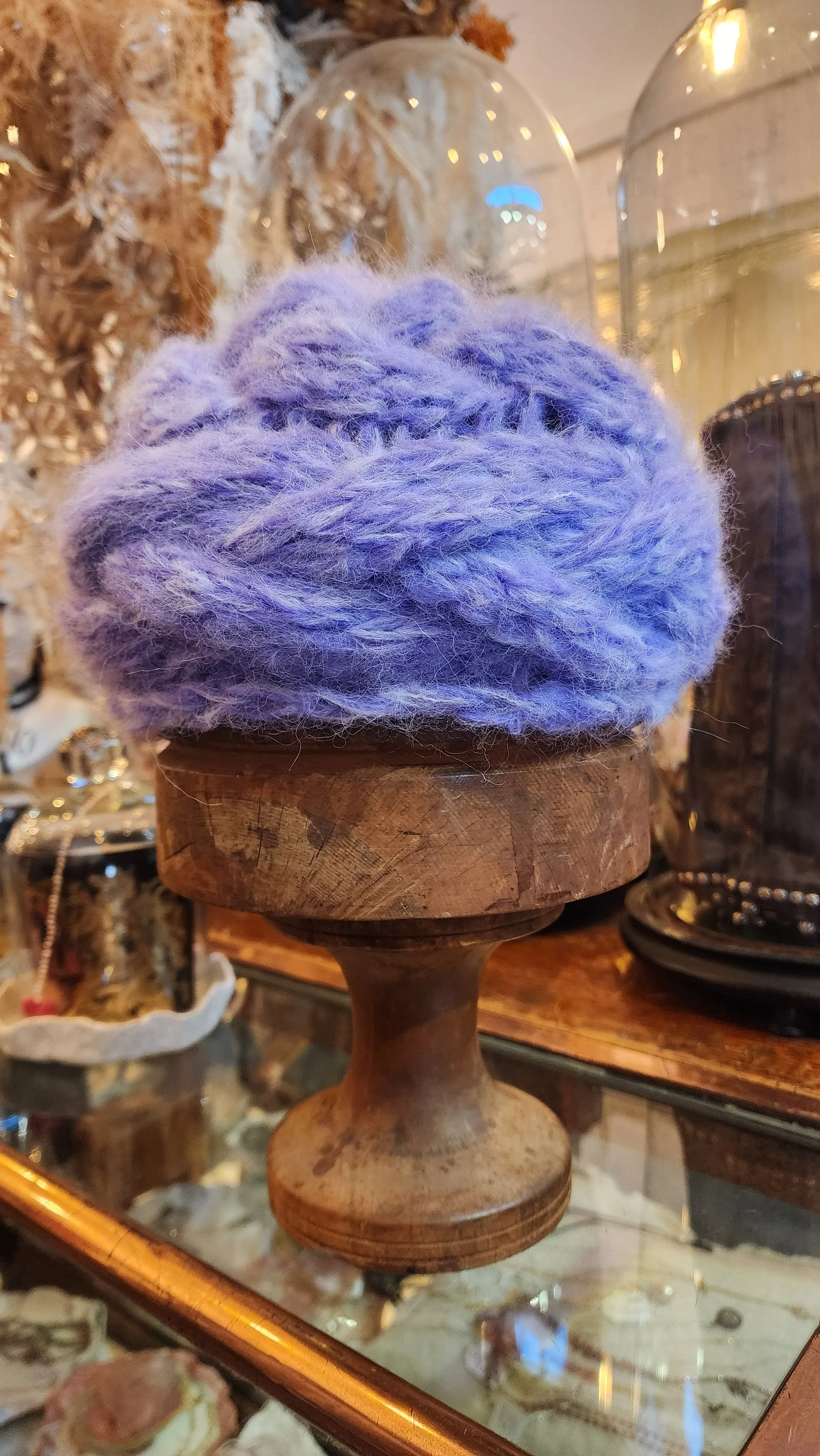 Hand knit cable beanie style Hat - (Alpaca) Charcoal