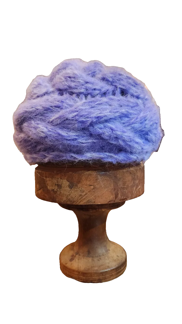 Hand knit cable beanie style Hat - (Alpaca) Charcoal