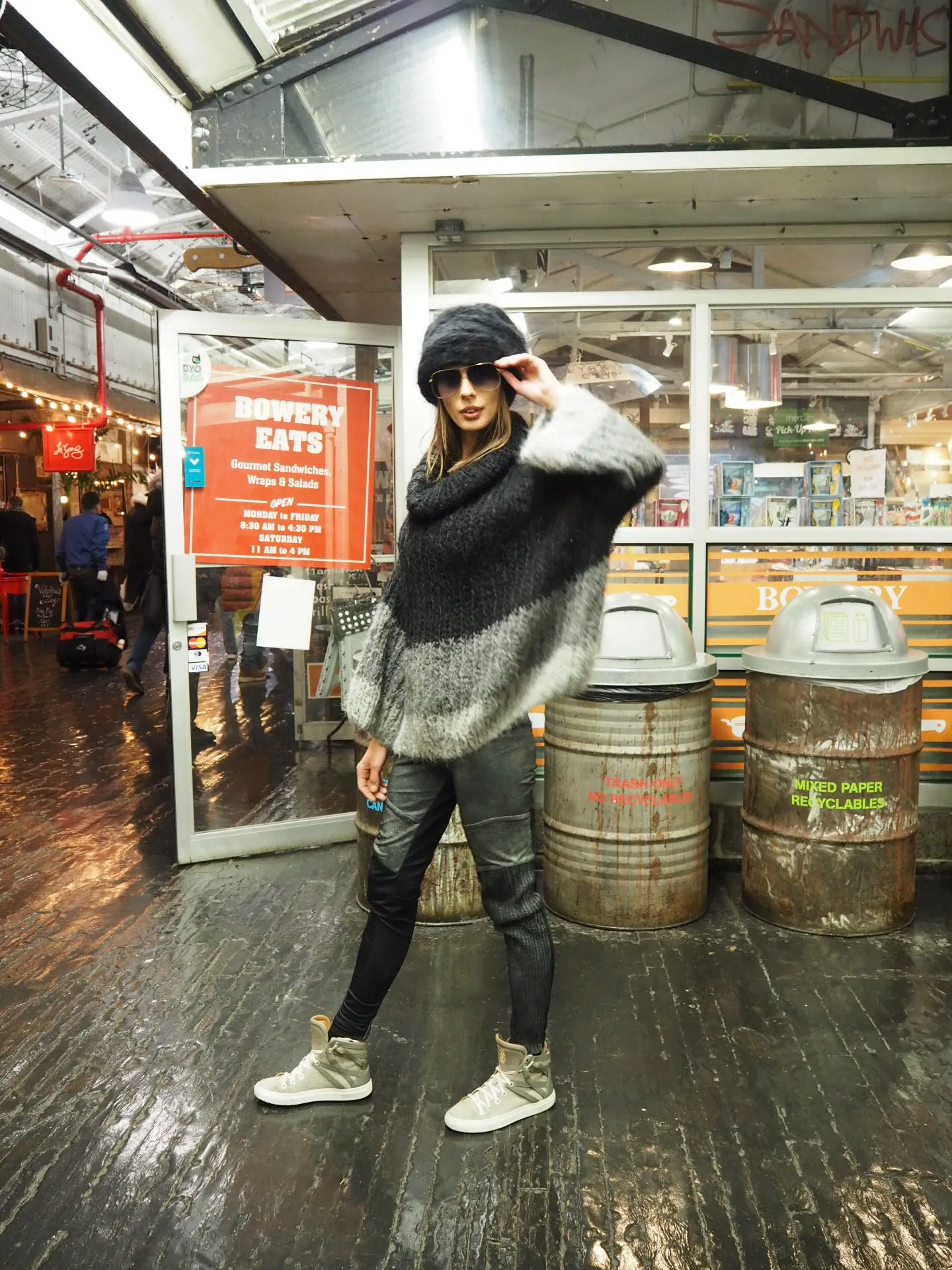 Hand knit cable beanie style Hat - (Alpaca) Charcoal