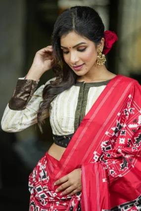 Ivory and Black Bandgala & Full sleeves blouse with Paisley Zardosi Hand embroidery, Made to Order