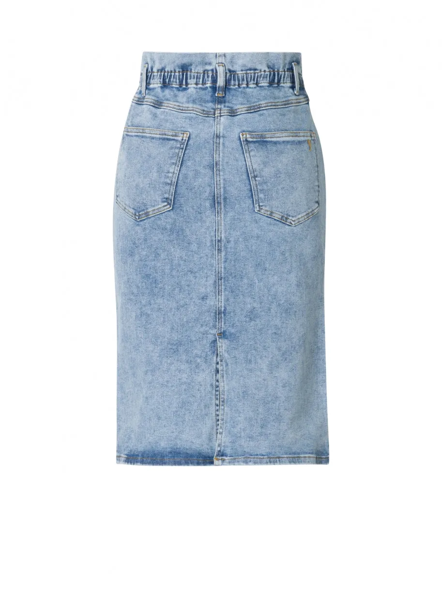 Jolien bleached denim fabric skirt