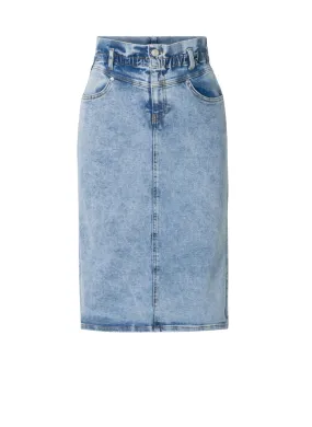 Jolien bleached denim fabric skirt
