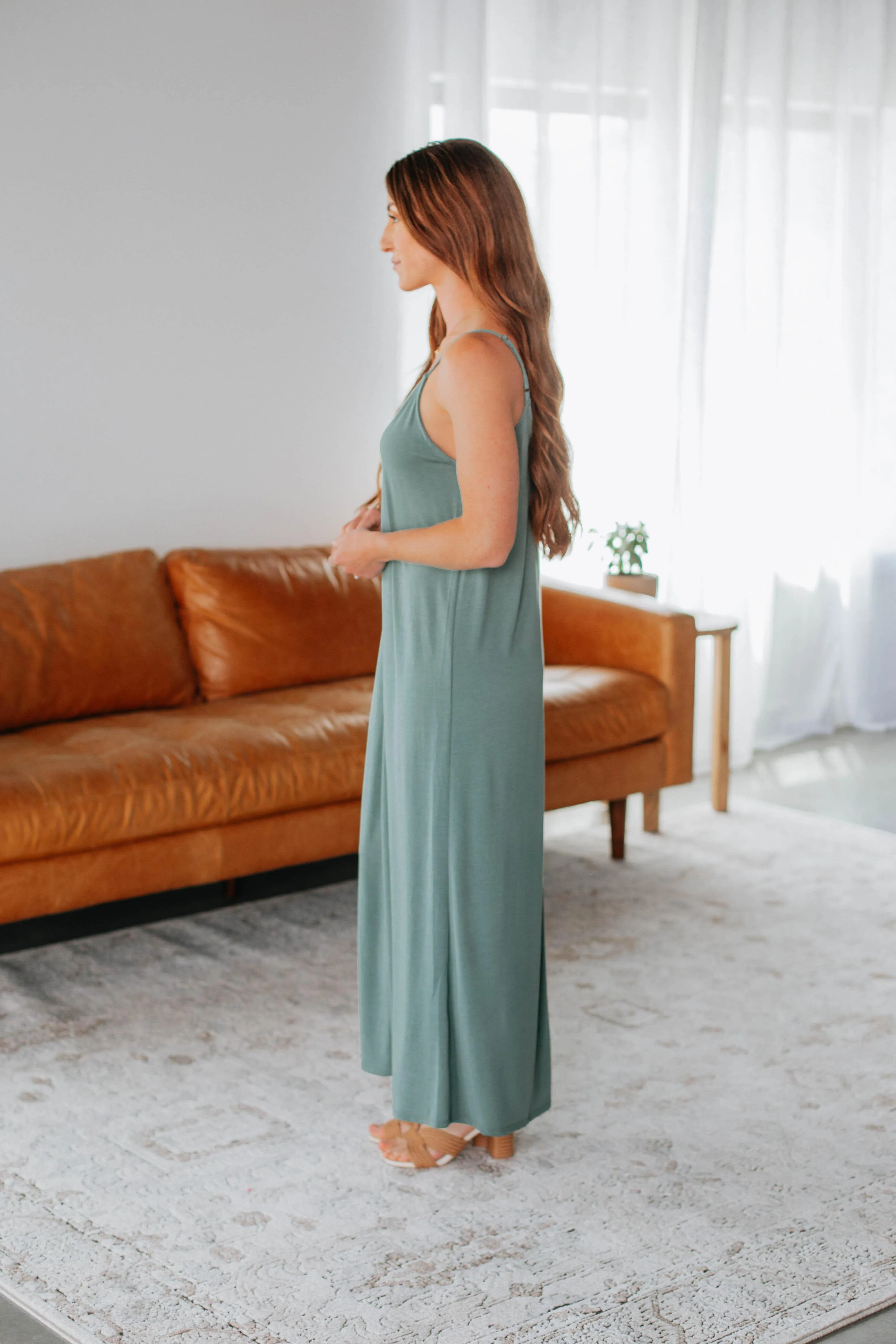 June Maxi Dress - Dusty Sage