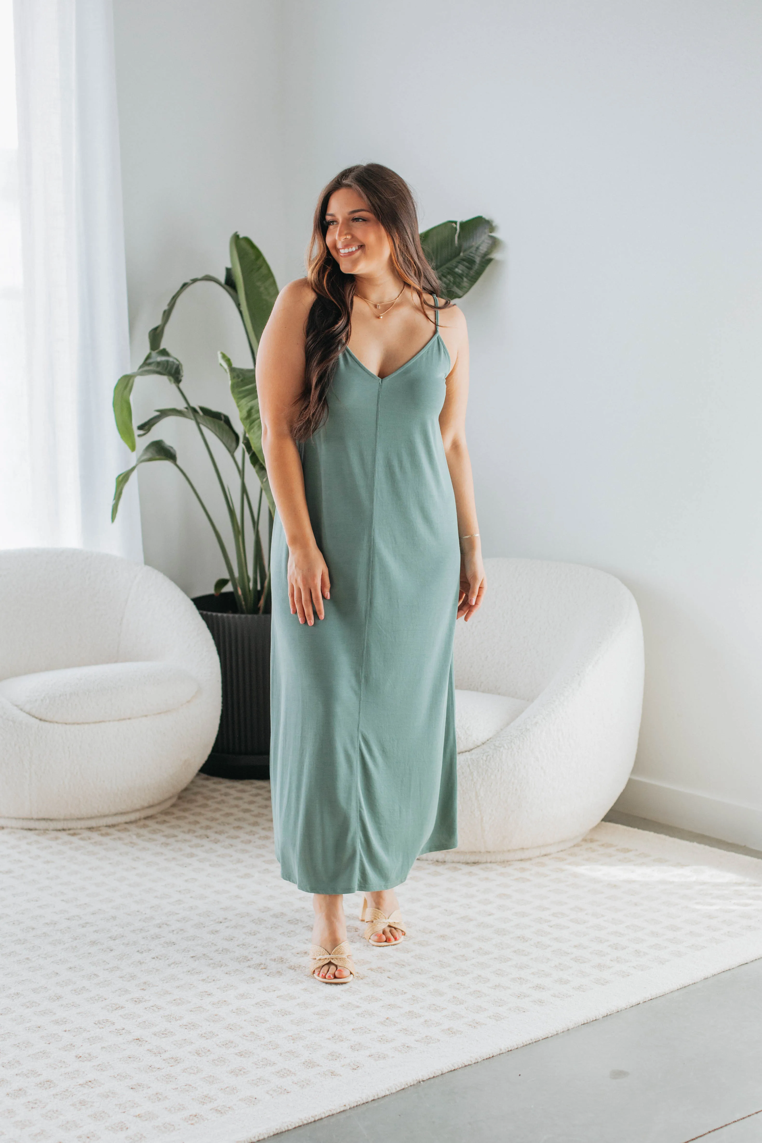 June Maxi Dress - Dusty Sage