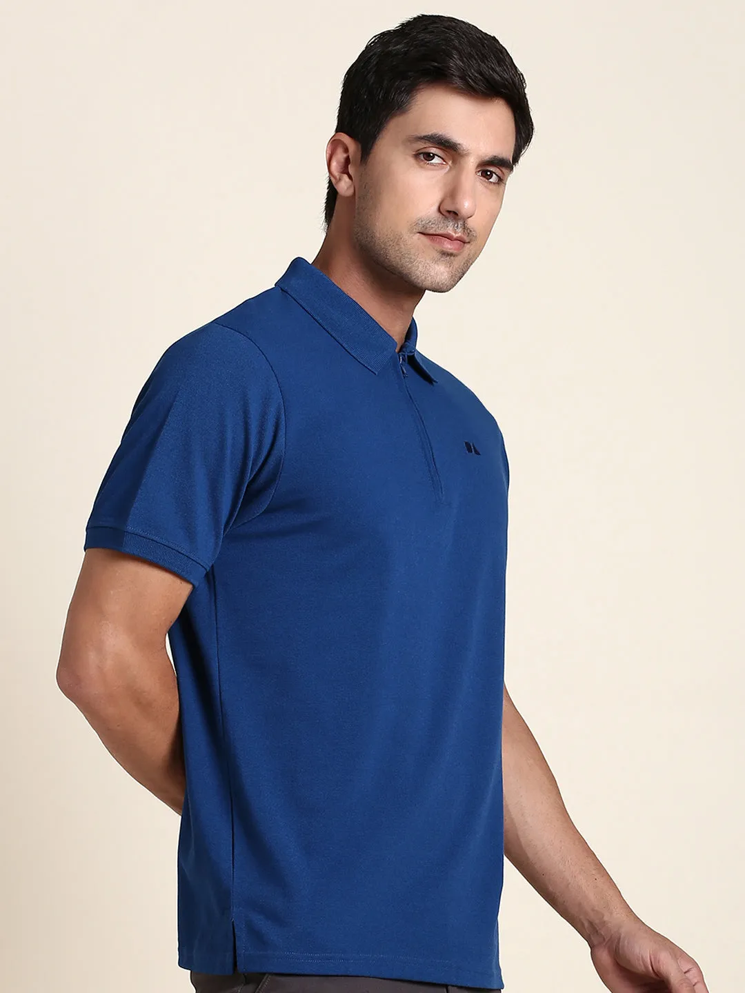 Men's Soft And Stretchy Fabric Navy Casual Polo Tshirt