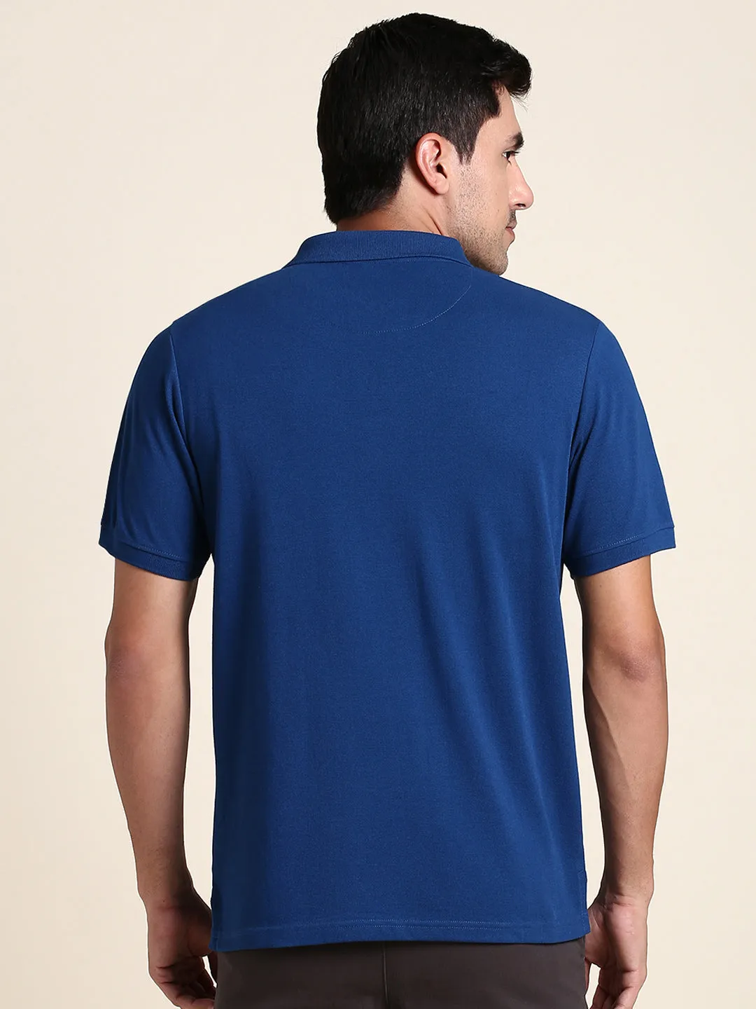 Men's Soft And Stretchy Fabric Navy Casual Polo Tshirt