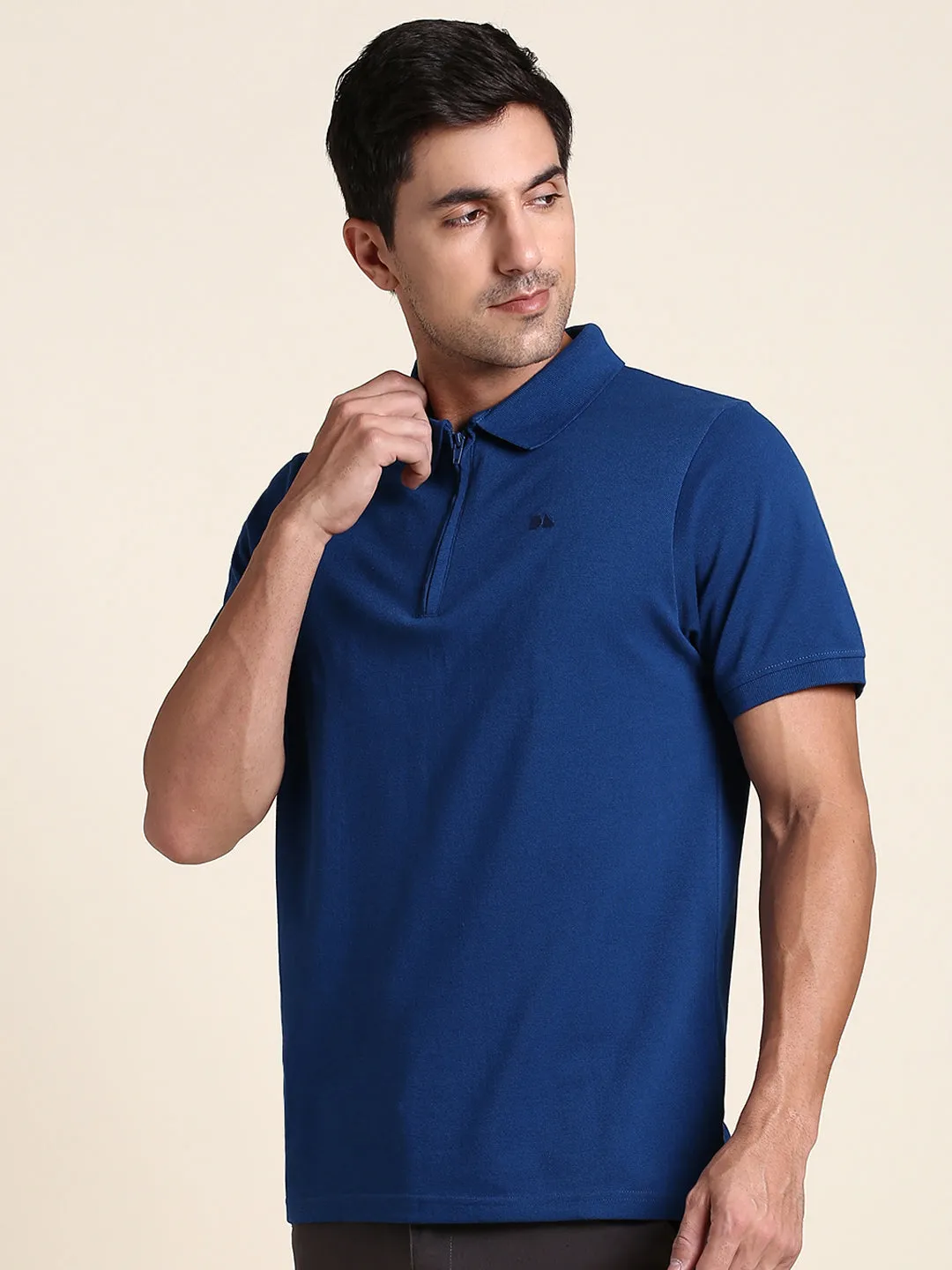 Men's Soft And Stretchy Fabric Navy Casual Polo Tshirt