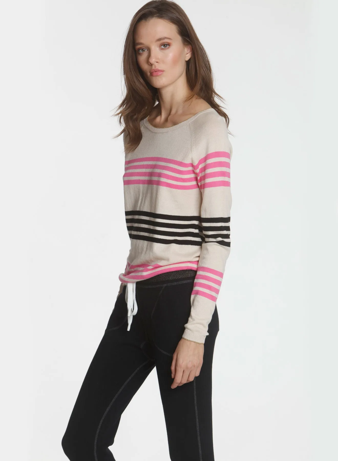 Olivia Stripe Crew - Sand