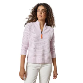 Pointelle Half Zip Sweater