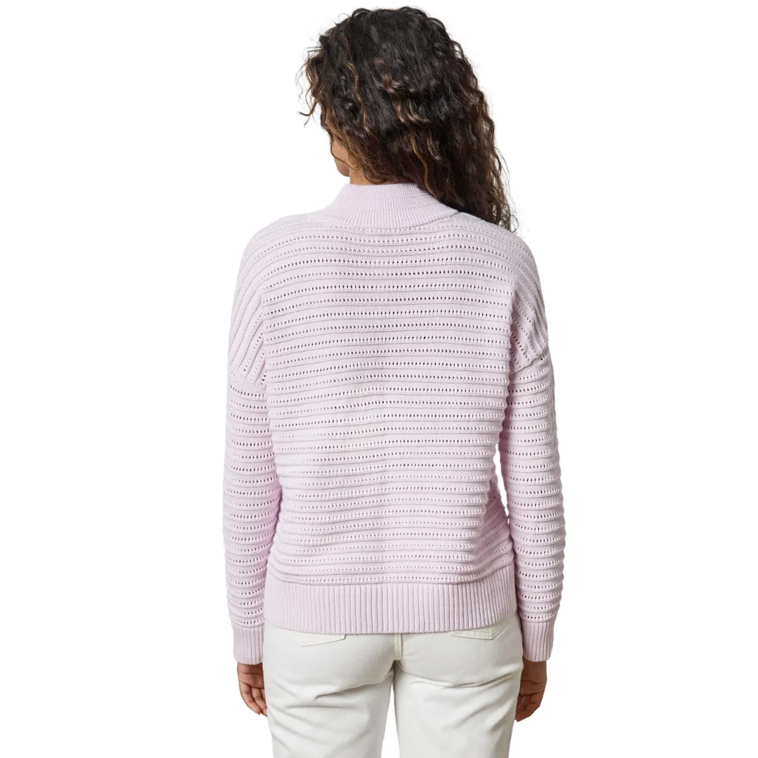 Pointelle Half Zip Sweater