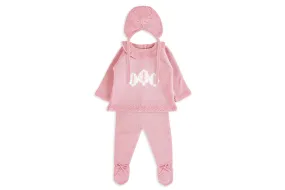 Rose & Ivory Three-Piece Knit Baby Set