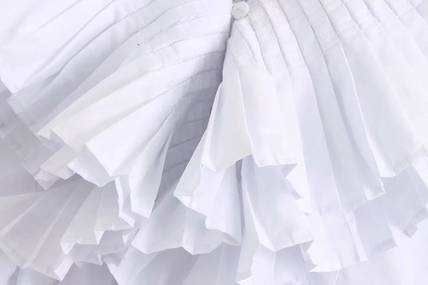 RUFFLED PLATTED BLOUSE