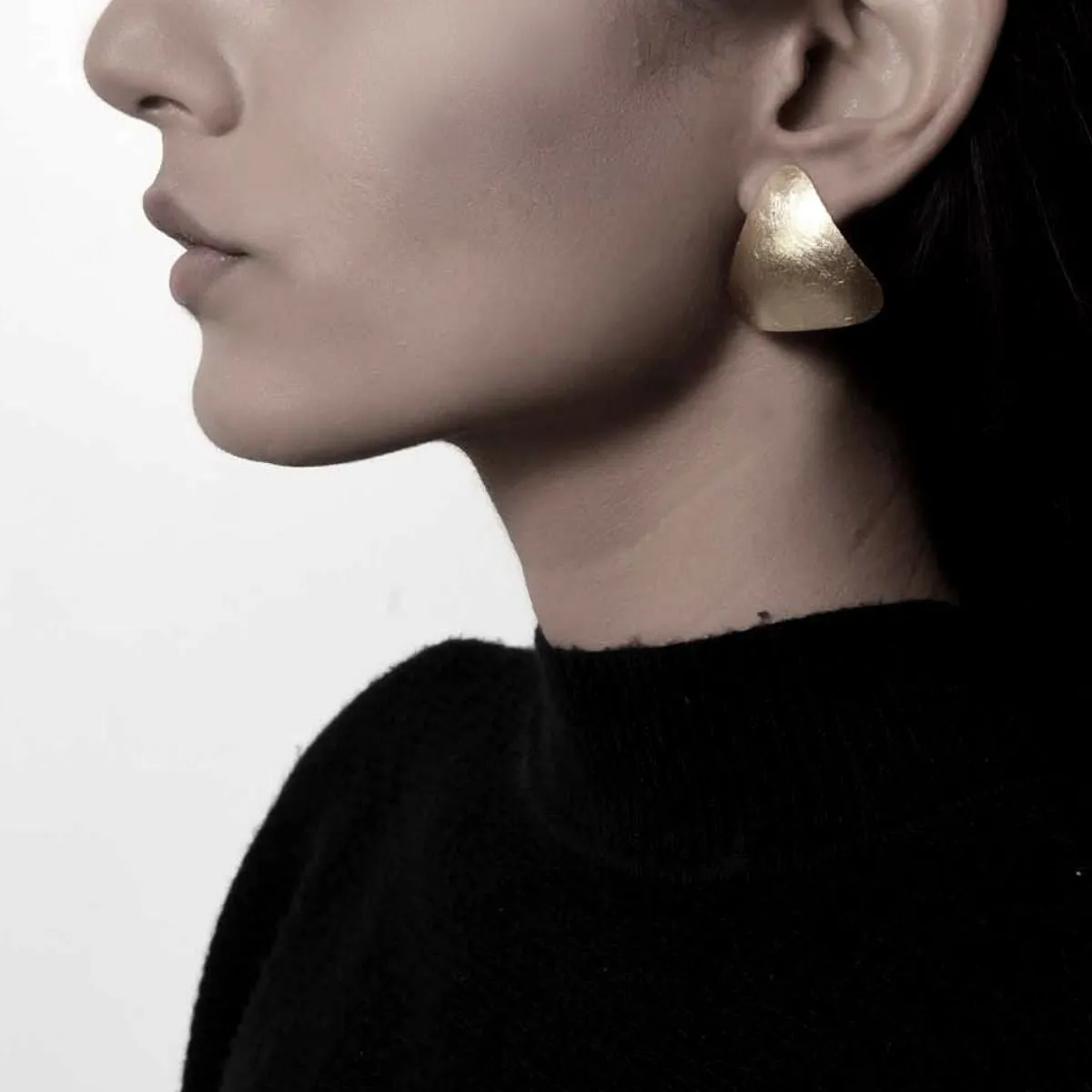 Silver Finish Brass Ear Studs For Women | Smart Triangular Design | Daily Wear