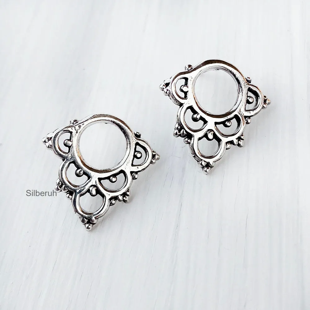 Silver Tribal Stud Earring
