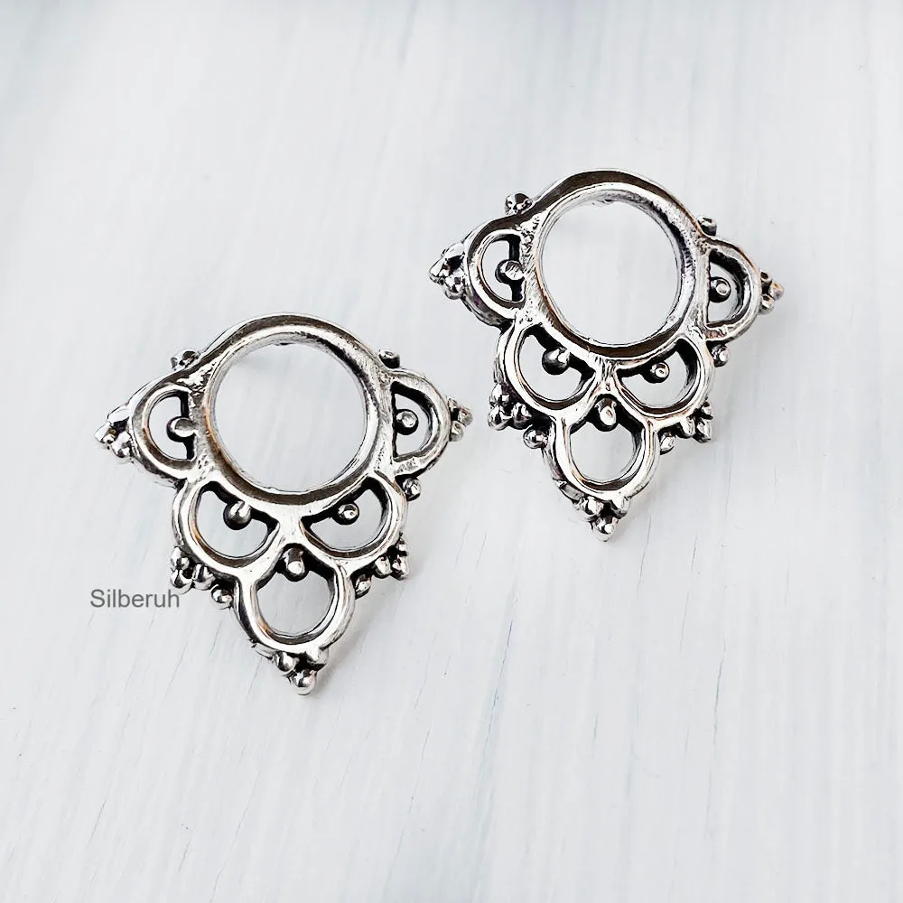 Silver Tribal Stud Earring
