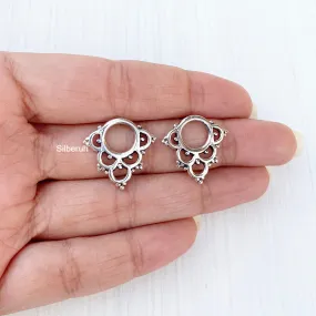 Silver Tribal Stud Earring