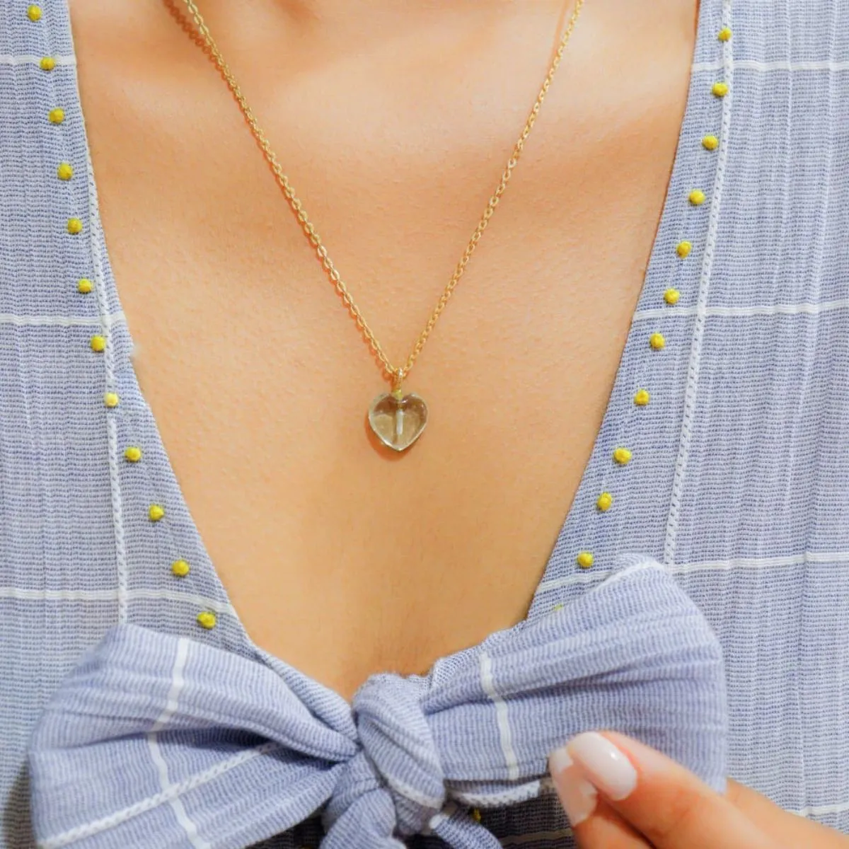 Smoky Quartz  Pendant With Golden Chain | Healing Stone | Daily Wear