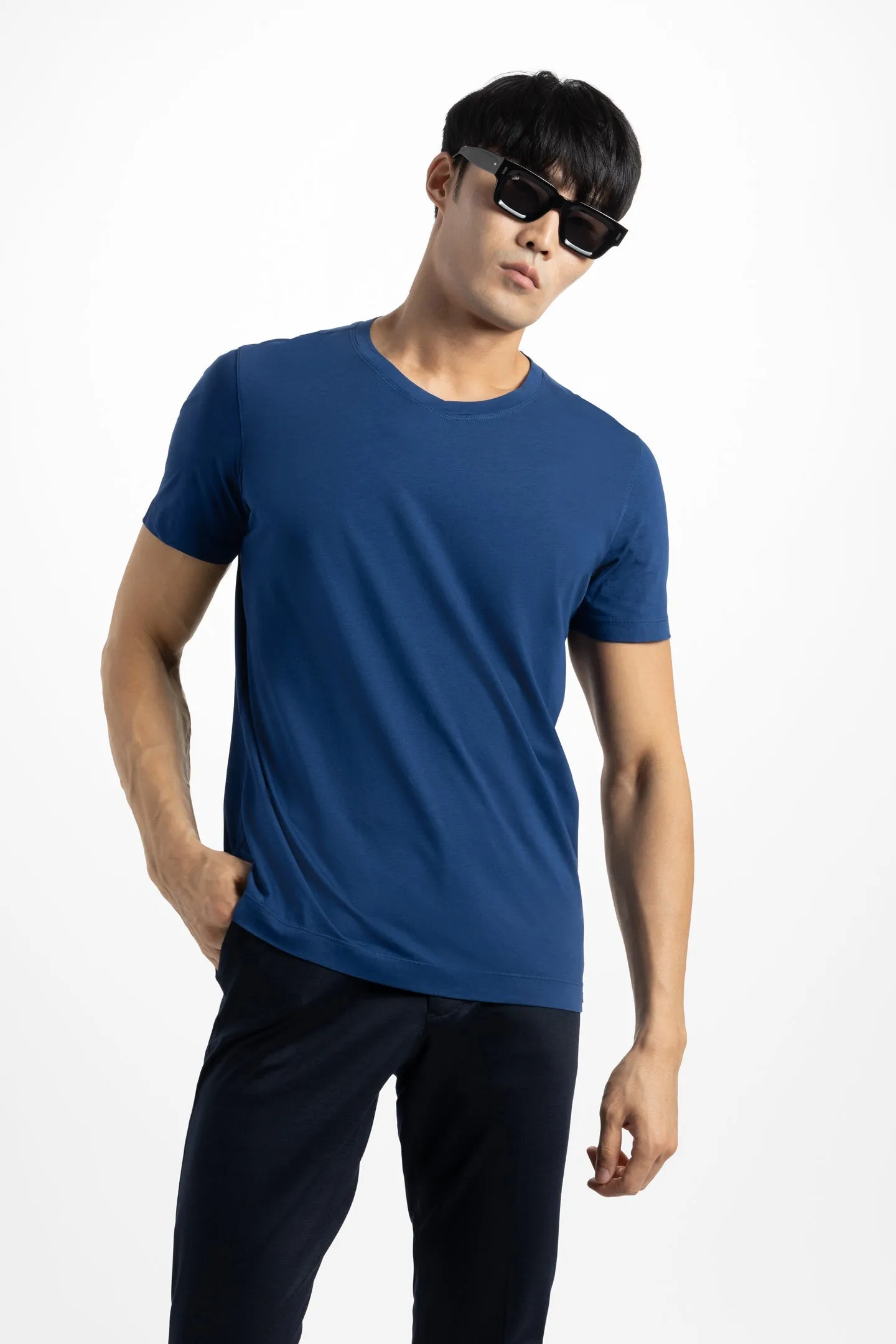 Soft Cloth Short Sleeve Malibu Vee Tee - Indigo
