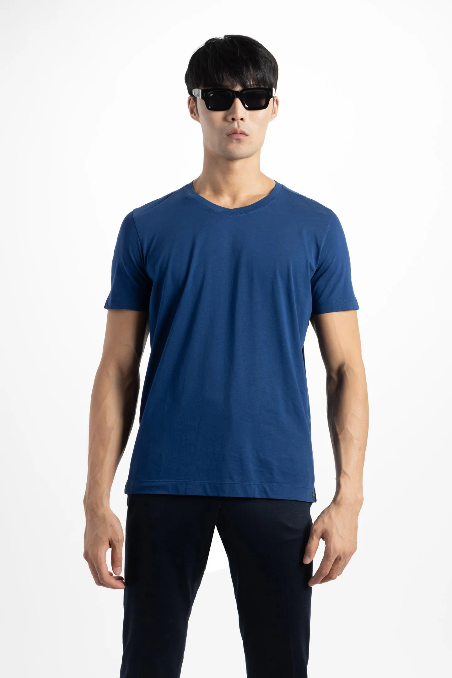 Soft Cloth Short Sleeve Malibu Vee Tee - Indigo