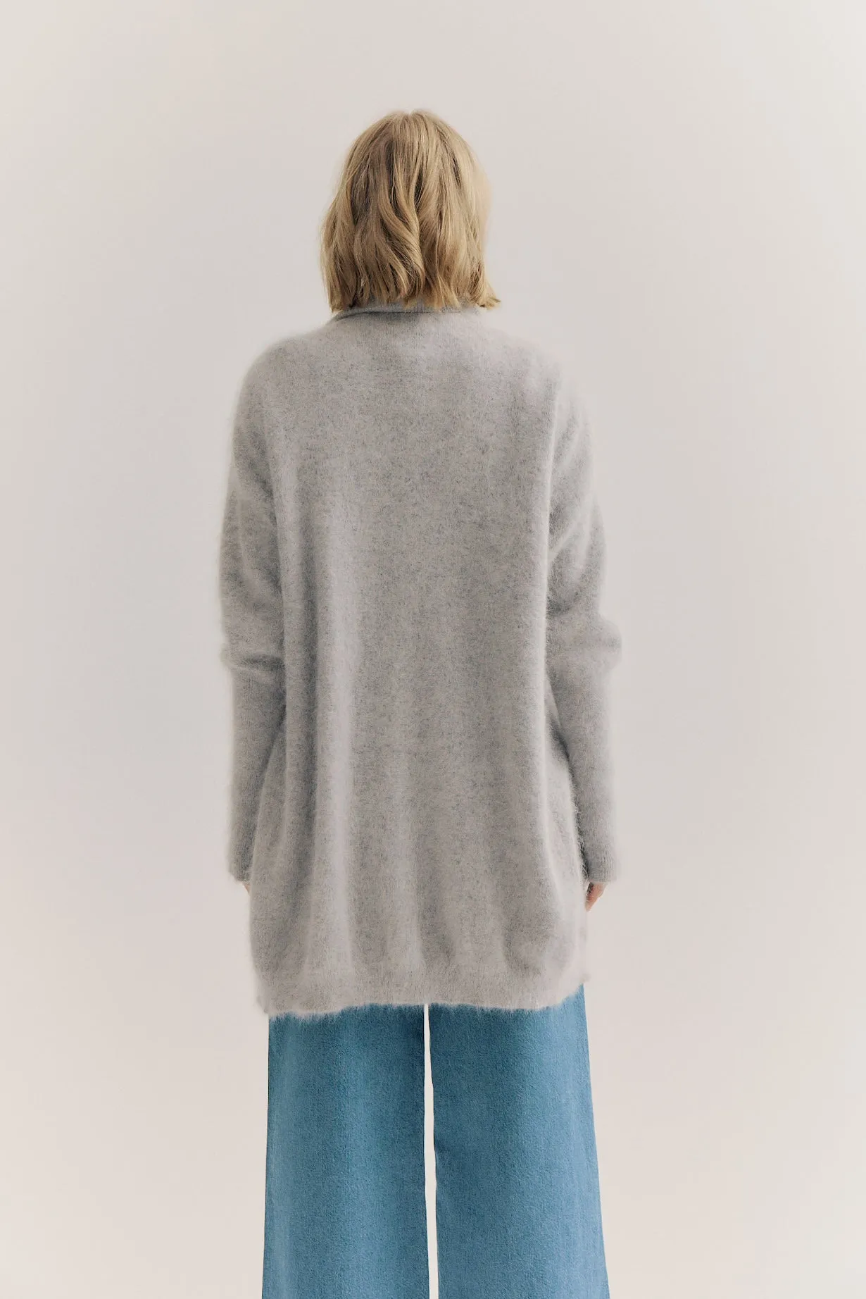 Sophia Cashmere Cardigan - Light Grey