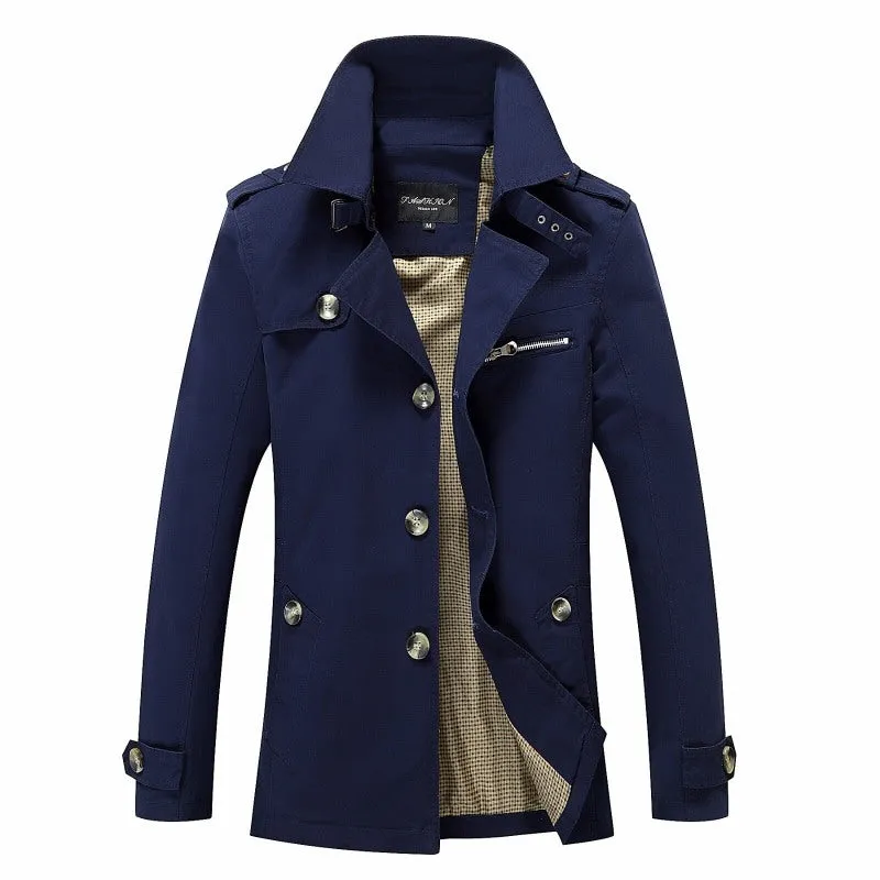 Stylish Cotton Slim Parka Coat Men's Jackets