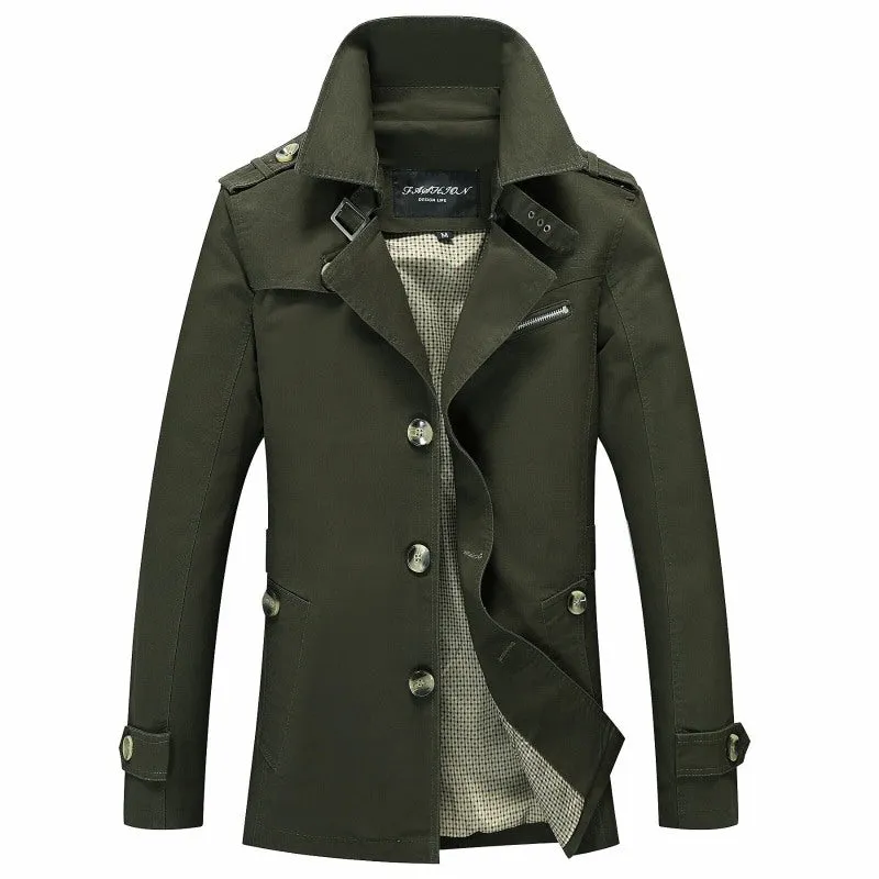 Stylish Cotton Slim Parka Coat Men's Jackets