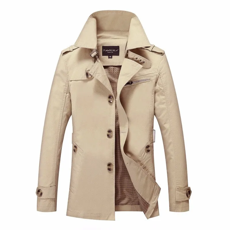 Stylish Cotton Slim Parka Coat Men's Jackets