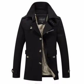 Stylish Cotton Slim Parka Coat Men's Jackets