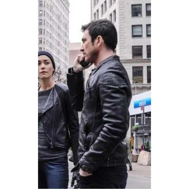 STYLISH HOSTAGES LEATHER JACKET WORN BY DYLAN MCDERMOTT | DYLAN MCDERMOTT STYLISH HOSTAGES LEATHER JACKET
