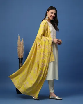 Timeless Elegance Off-White Ethnic Set